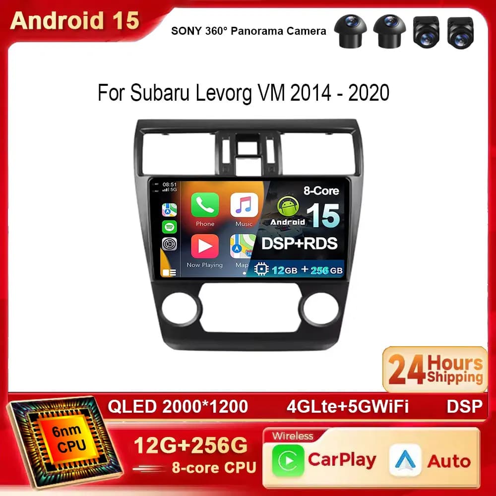 Android 15 Autoradio Per Subaru Levorg VM 2014 - 2020 Lettore Video Multimediale GP0S Stereo 4G GPS wireless Carplay Auto DSP