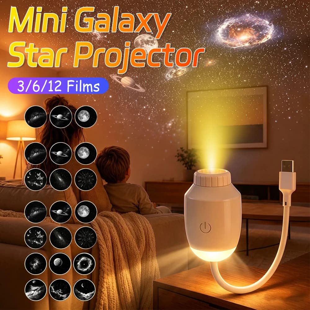 Galaxy Star Projector USB Powered Starry Sky Projectors Lamp Smart Night Light Projector Birthday Gifts for Adults Girls Boys