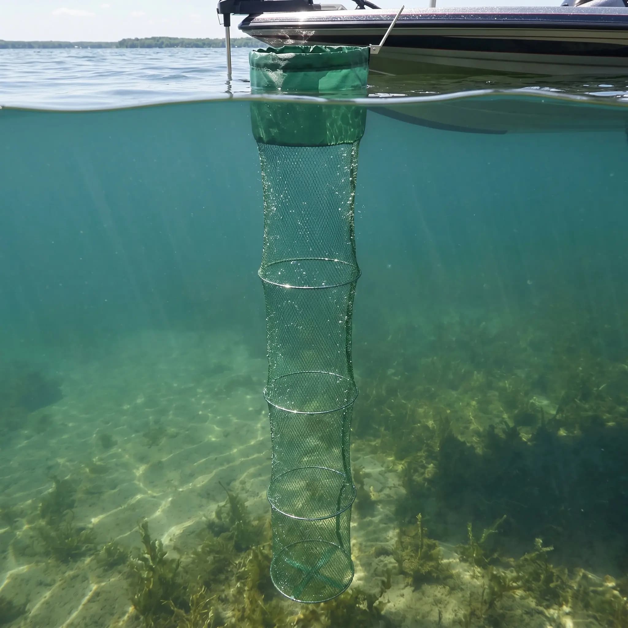 Rete da Pesca Pieghevole Riutilizzabile con Robusto Manico in Acciaio Inossidabile e Rete in Poliestere Resistente all'Usura per la Pesca e la Protezione