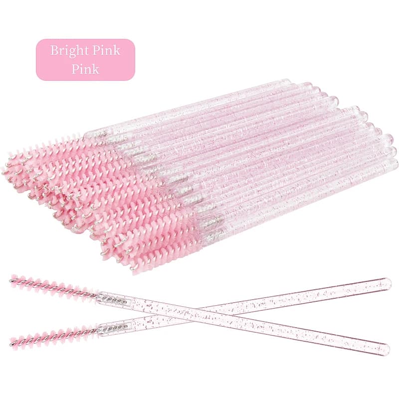 50 pcs Eyelash Brushes Use and Throw Eyebrow Brush Crystal Mascara Bacchetta Eye Lash Cosmetic Extension Eyelashes Makeup Tools