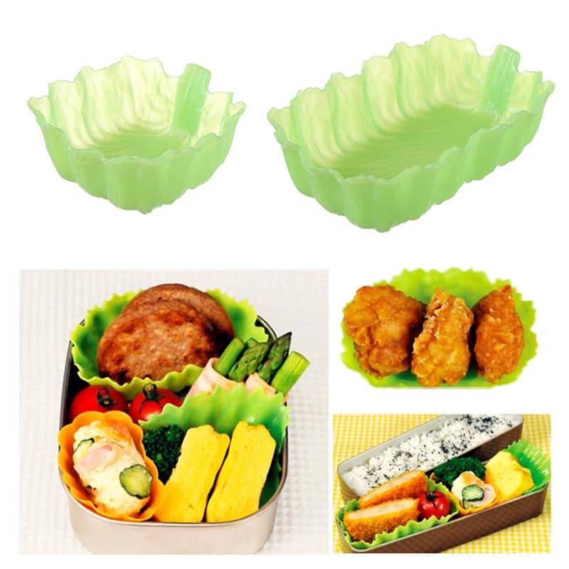 2/4 pezzi divisore per il pranzo microonde Bakeware piatto tazza riutilizzabile in Silicone per bambini Bento Box divisore contenitore per condimento per insalata