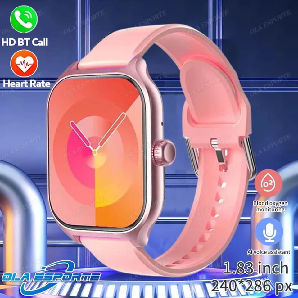 Smartwatch Sportivo da Esterno con Monitoraggio Frequenza Cardiaca, Sonno e Pressione Sanguigna, Chiamate Vocali Wireless, Fotocamera, Impermeabile - Modello 2026 HW12