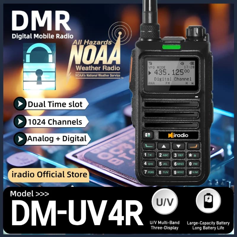 Iradio Y23DM-UV4R Walkie Talkie digitale Dual Mode DMR /Analog Radio bidirezionale Dual Time Slot Ham Radio 1024 canali SMS AES NOAA