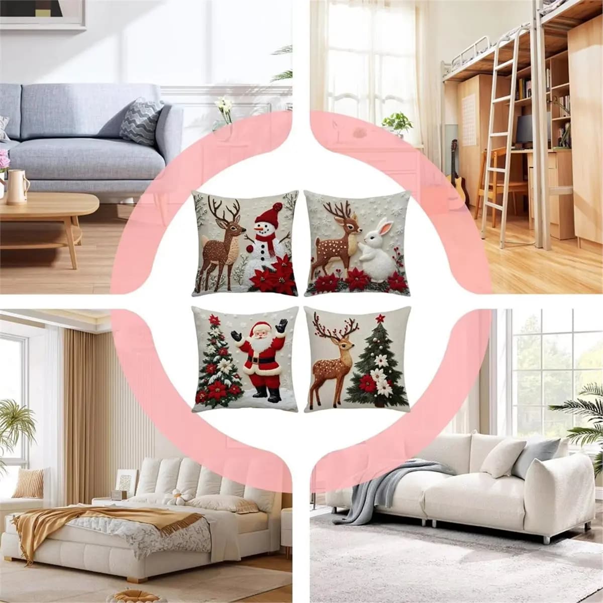 Christmas pillow lining Soft pillow on the skin Pillow lining for sofa Bed room Living room Vacation