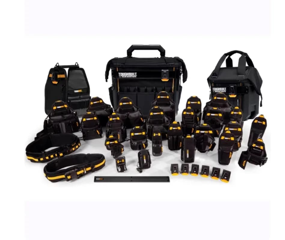 TOUGHBUILT Quick-Release Tool Belt System – Padded Multi-Pocket Waist Bag & Crossbody Work Gear Set for Jobsite, Construction, C