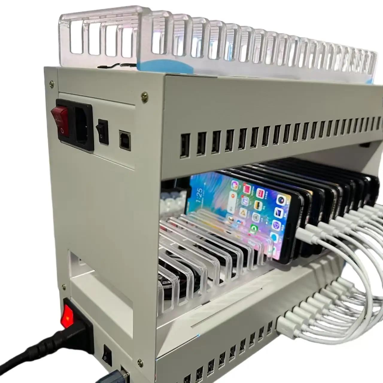 20 40 60 porte USB Box Phone Farm Hub USB Scatola di controllo Android Controllo sincronizzazione batch Gestione unificata Smartphone
