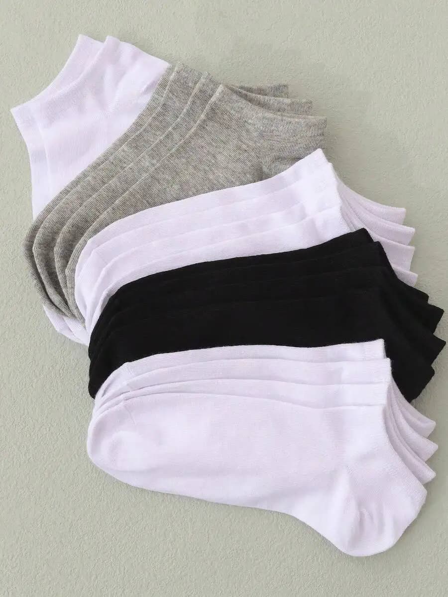 Calzini sportivi unisex a taglio basso, traspiranti, antibatterici, leggeri, tinta unita, neri, grigi, bianchi
