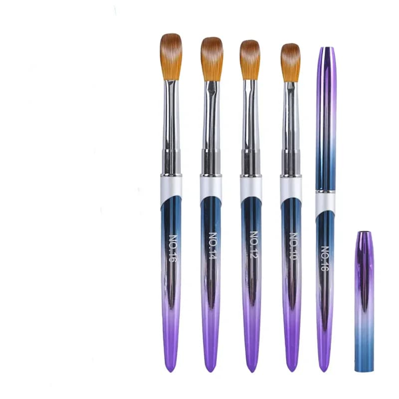 4 pezzi set di pennelli per unghie in acrilico pennello per polvere acrilica pennello per gel per estensione poli smalto per unghie penna per intaglio per le donne casa Solon unghie fai da te