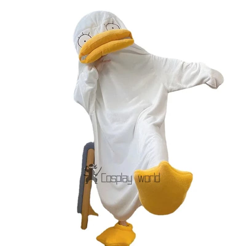 Divertente cartone animato anatra costume cosplay pigiama lungo inverno homewear camicia da notte sacco a pelo morbida flanella coperta da notte