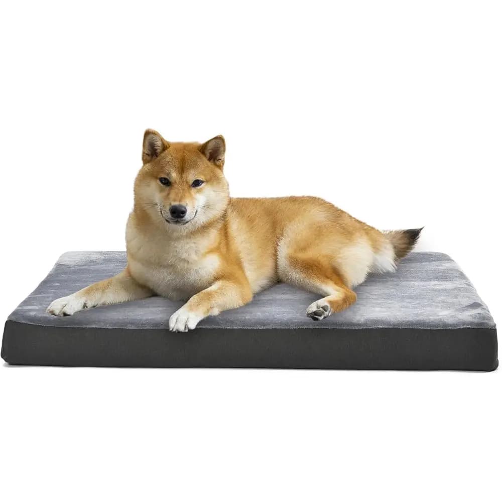Cuccia per cani in memory foam con gel rinfrescante, supporto Pure-Relief, antiscivolo, rivestimento lavabile, extra large (41 x 29), grigio