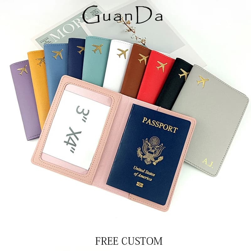 Porta Passaporto di Lusso Personalizzabile con Nome, per Viaggi d'Affari, in Oro, Design Semplice, per Uomo e Donna, Regalo all'Ingrosso
