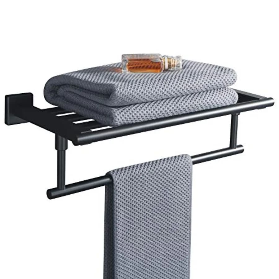 Portasciugamani da 16 Pollici per Bagno, Montaggio a Parete con Barre Portasciugamani, Mensola per Bagno in Acciaio Inox SUS 304, Resistente
