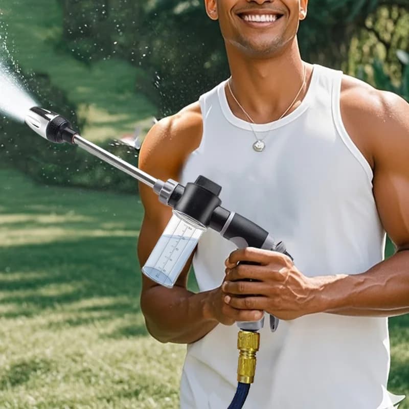 NEW High Pressure Water Gun with Long Rod for Car Wash, Adjustable Garden Nozzle, Garden Pipe Nozzle, Foam Nozzle
