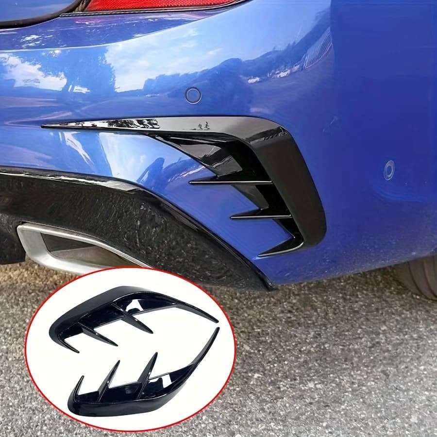 1 Pair ABS Car Rear Spoiler Diffusers - Side Air Outlets, Vehicle Exterior Decor Accessories, Exhaust Pipe Emitters, Slim Vent