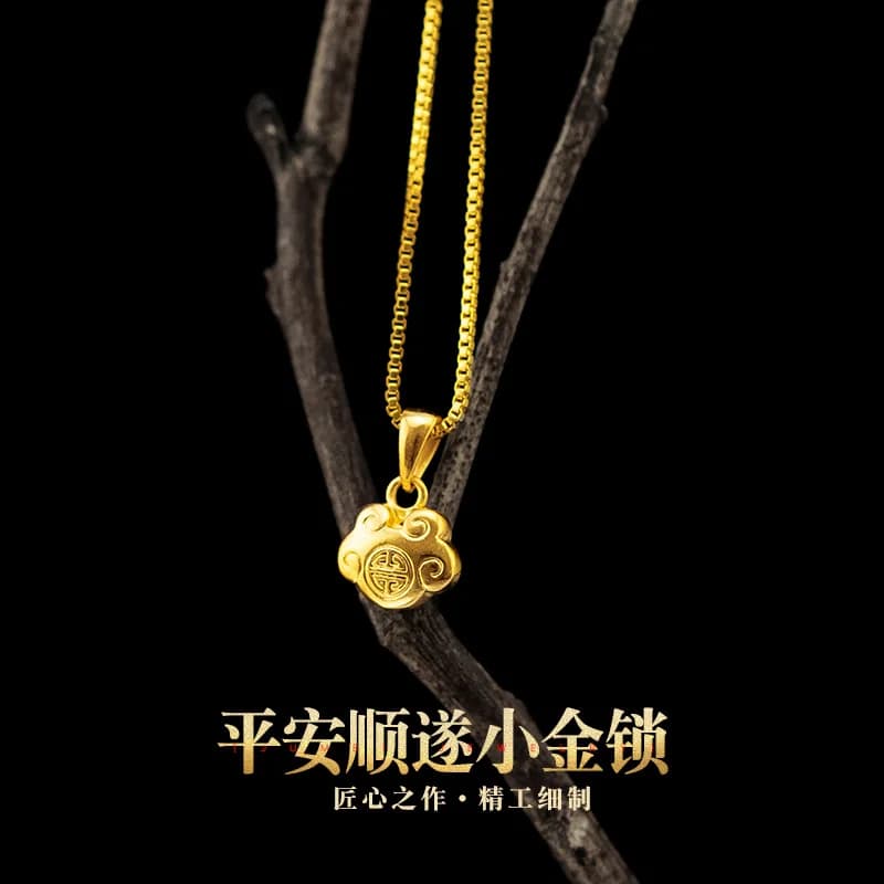 9999 Negozio in vero oro 24 carati stesso ciondolo sub piccolo con lucchetto in oro per collana solida da donna alla moda e bella
