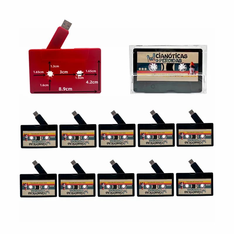 Stampa a colori personalizzata gratuita LOGO Nastro a cassetta colorato Chiavetta USB 2.0 4 GB 8 GB 16 GB 32 GB 64 GB 128 GB e scatola trasparente