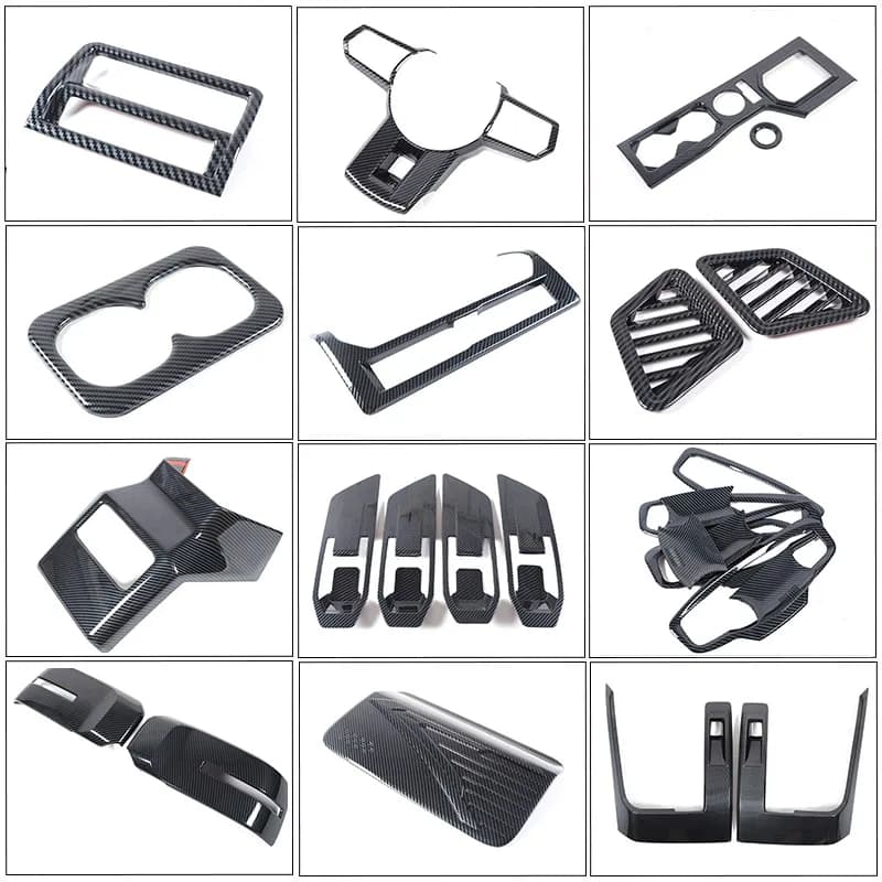 RHD & LHD for Mitsubishi Triton L200 2023 2024 carbon interior accessories ABS window switch wheel change panel cover