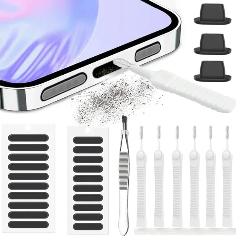 Adesivo universale in rete antipolvere per altoparlante per telefono cellulare per IPhone 17/16/15/14 Pro Max Samsung Huawei Kit di pulizia protezione porta telefono