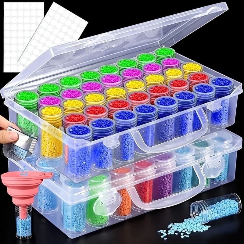 2 set di scatole portaoggetti per pittura a 76 griglie: organizer multifunzionale in plastica bianca con coperchio sigillante a doppio strato, cont portatile