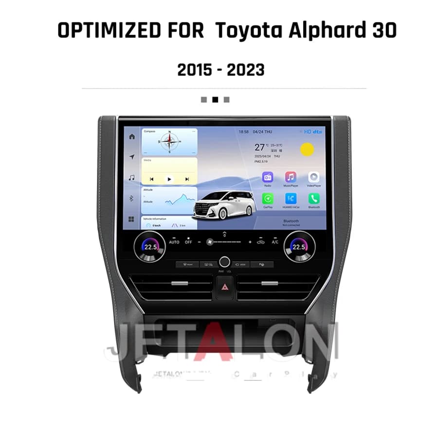 16.8 pollici Per Toyota Alphard Vellfire 30 Serie A30 2015-2023 Aggiornato Alphard 40 Serie A40 CarPlay GPS di Navigazione Multimediale