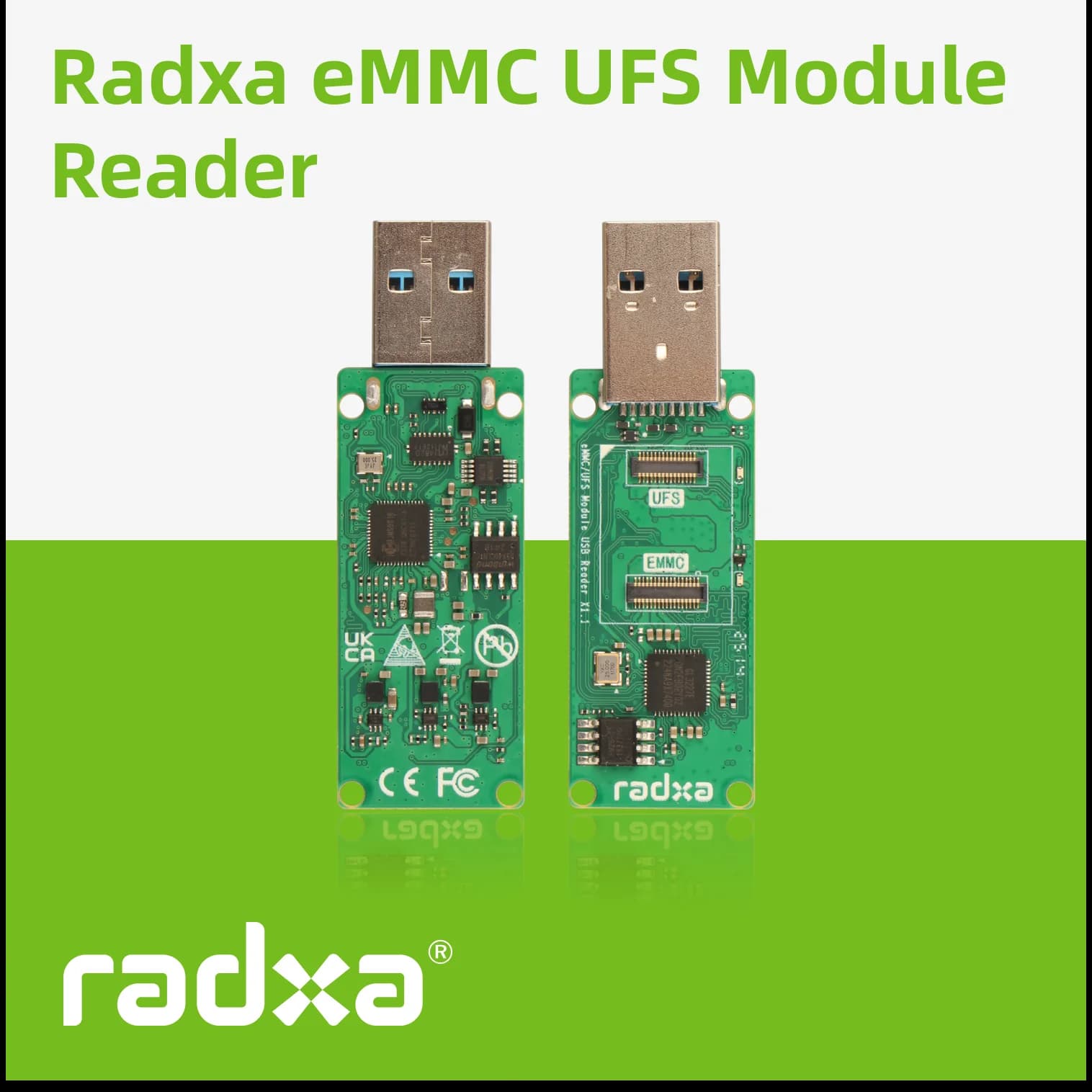 Radxa UFS eMMC Module Reader for Radxa SBCs USB 3.0 High Speed Memory Card Adapter