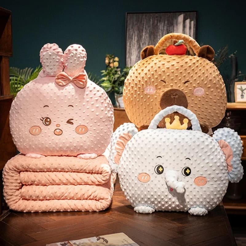 Coperta-cuscino pieghevole a doppio uso, design 2-in-1, portatile, per ufficio, auto, casa e viaggi
