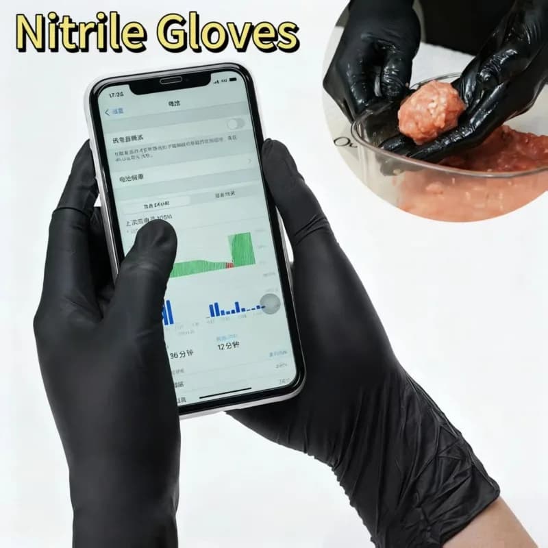 10-400 pezzi guanti monouso in nitrile nero per lavoro guanto per la pulizia della casa senza lattice strutturato meccanico tatuaggio tintura per capelli bellezza