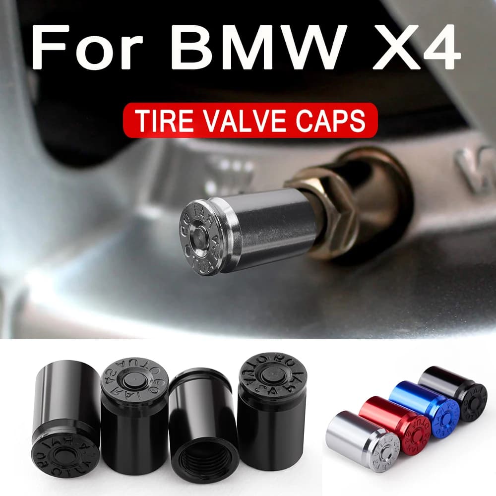 4 Pezzi Tappi Valvola Pneumatici per BMW X4 2015~2026 2018 2020, Accessori Auto, Copri Valvole Antipolvere e Impermeabili