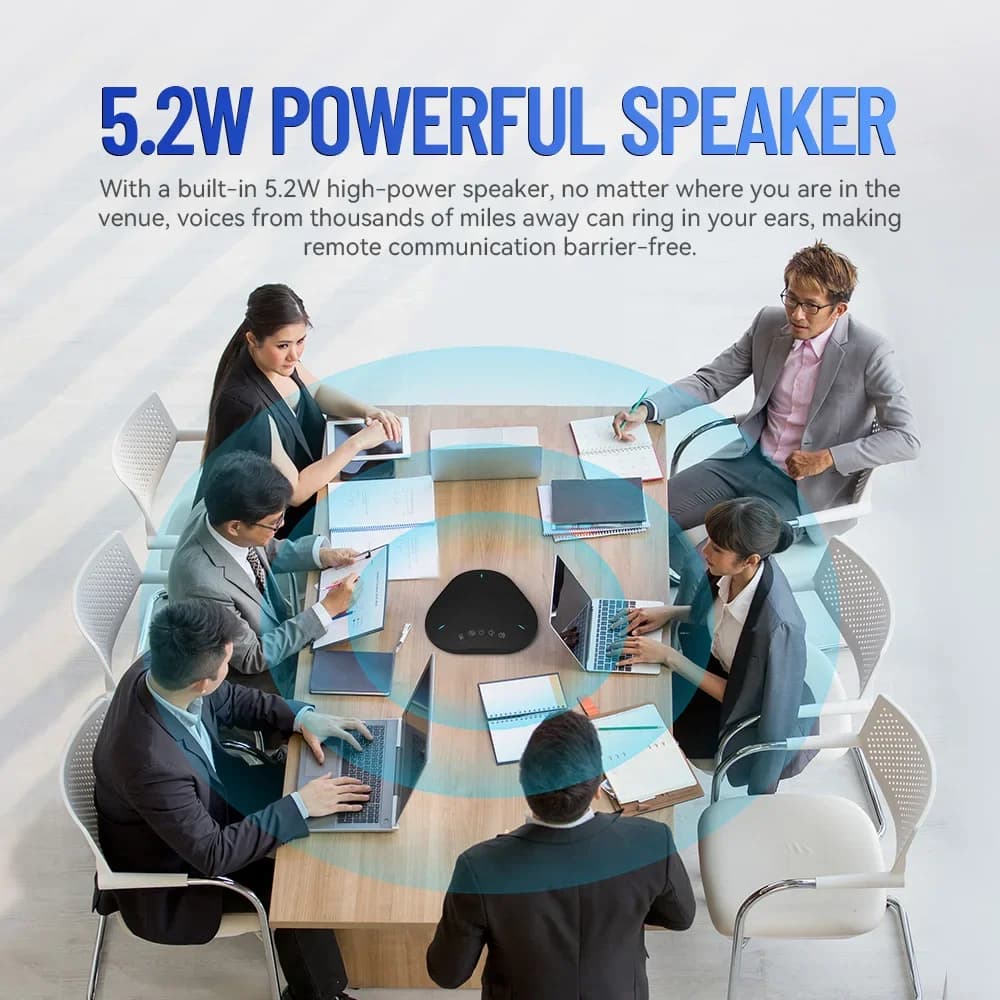 Microfono per conferenze wireless 5.8G multidirezionale 2026 con integrazione microfonica e altoparlante USB per meeting online e altro