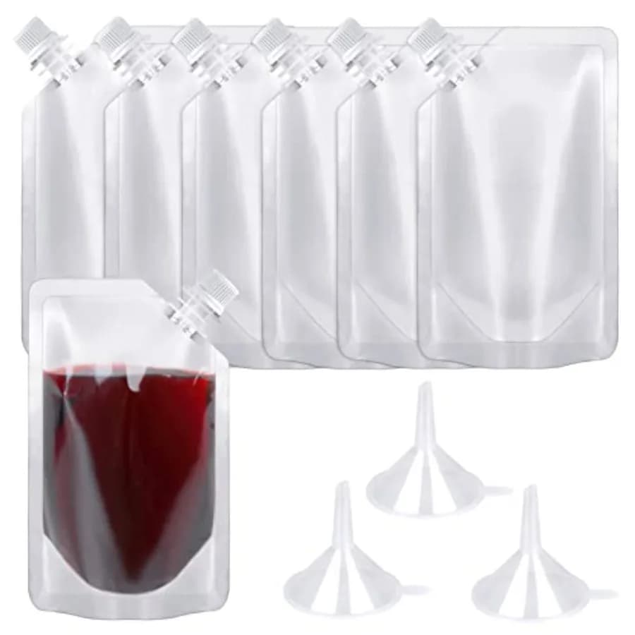 24 Pcs Plastic Flasks, 8 Oz Concealable and Reusable Drink Pouches, Leak-Proof Food Grade Plastic for Travel 8OZ-24PCS +3 Funne