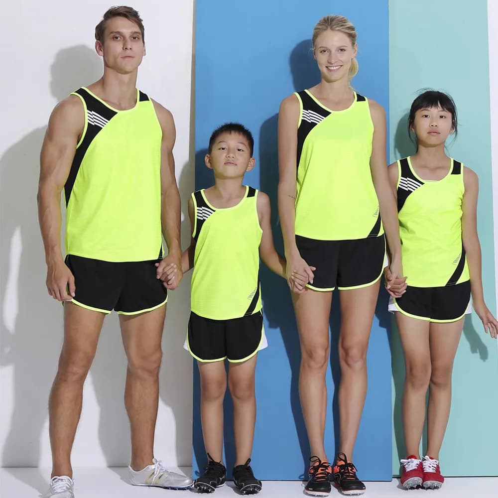 Women's Sports Running Jumpsuit for Women's Family 2 Pieces Sleeveless Canoe Set of Jogging Sports Clothing Track and Field Clothes