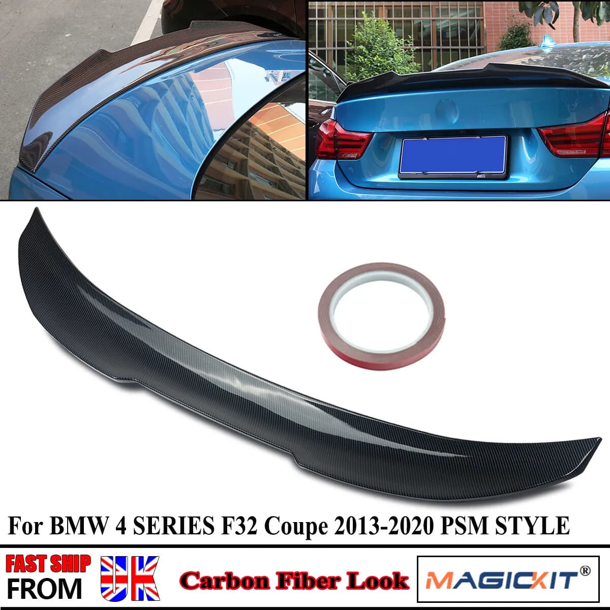 Per BMW Serie 4 F32 PSM Stile Spoiler per labbro posteriore per bagagliaio Coupe 420d 430i 440i 2013-2020 Spoiler posteriori per auto Ali in carbonio
