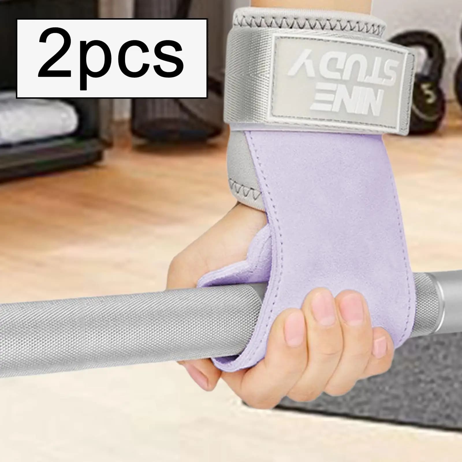 Weight Lifting Grip Pads Leather Gloves with Wrist Wraps Secure Anti Slip Support for Gym Pull Exercises