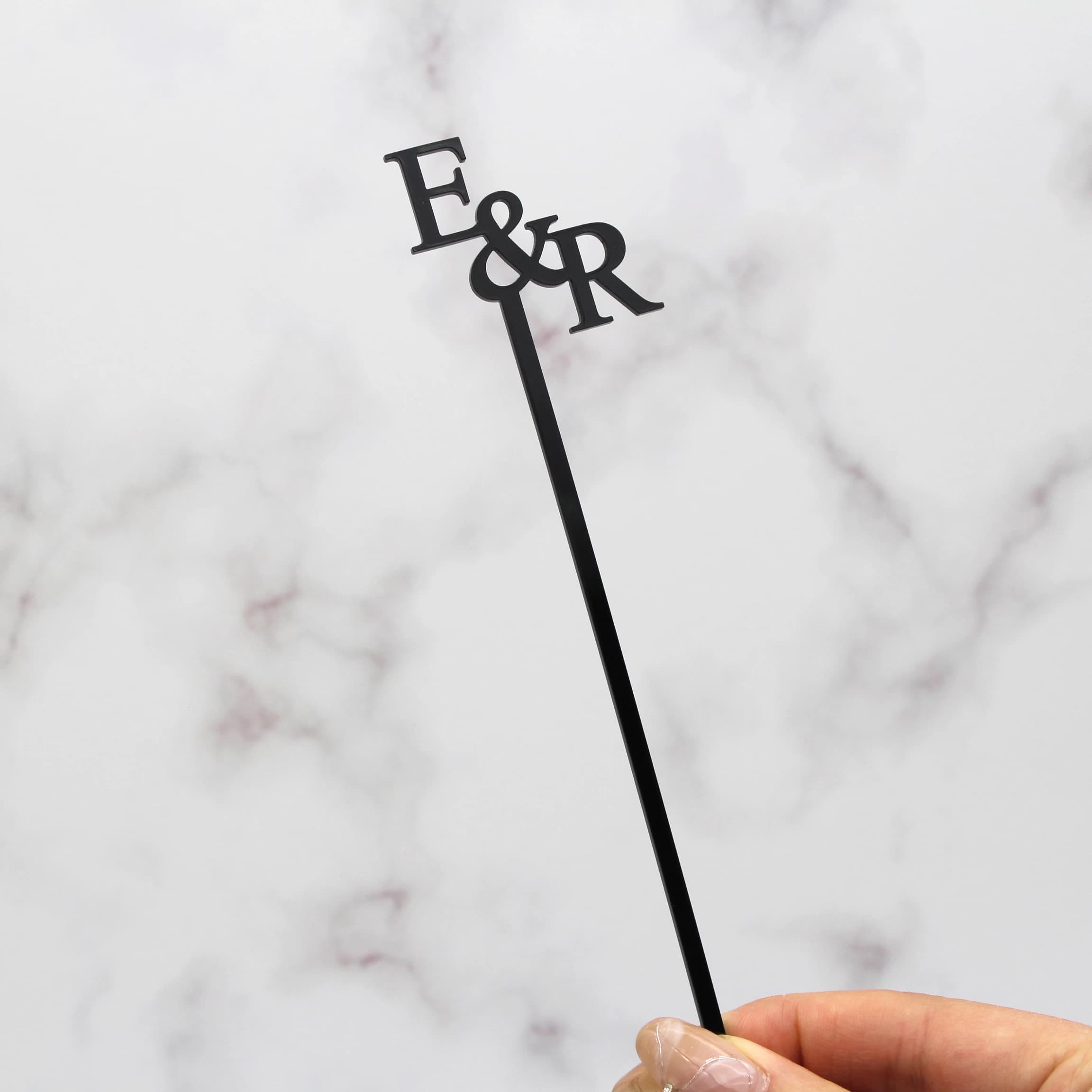 Agitatori per bevande per feste in acrilico personalizzati Battesimo Cocktail Swizzle Sticks Decorazioni per la tavola Agitatori per cocktail per matrimoni personalizzati