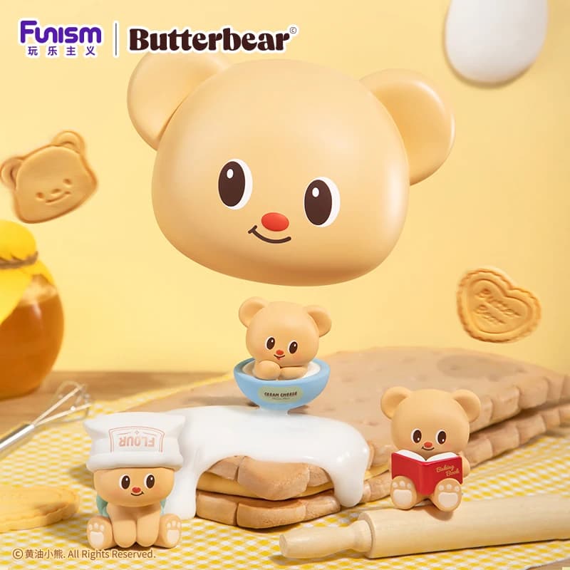 FUNISM Original Genuine Butter Bear Baking Master Series Blind Box Mini Figurine Modello da tavolo Ornamento Giocattoli Regali di festa