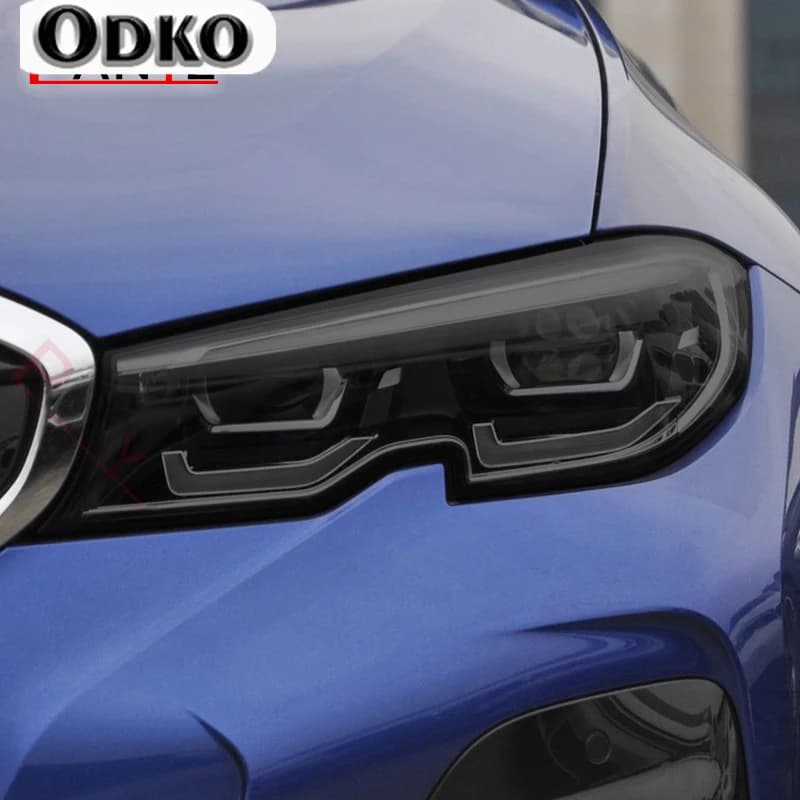 2 Pcs Auto Faro Pellicola Protettiva Affumicato Nero Tinta Wrap Vinile Trasparente TPU Adesivo Per BMW Serie 3 G20 G21 2019 2020 2021