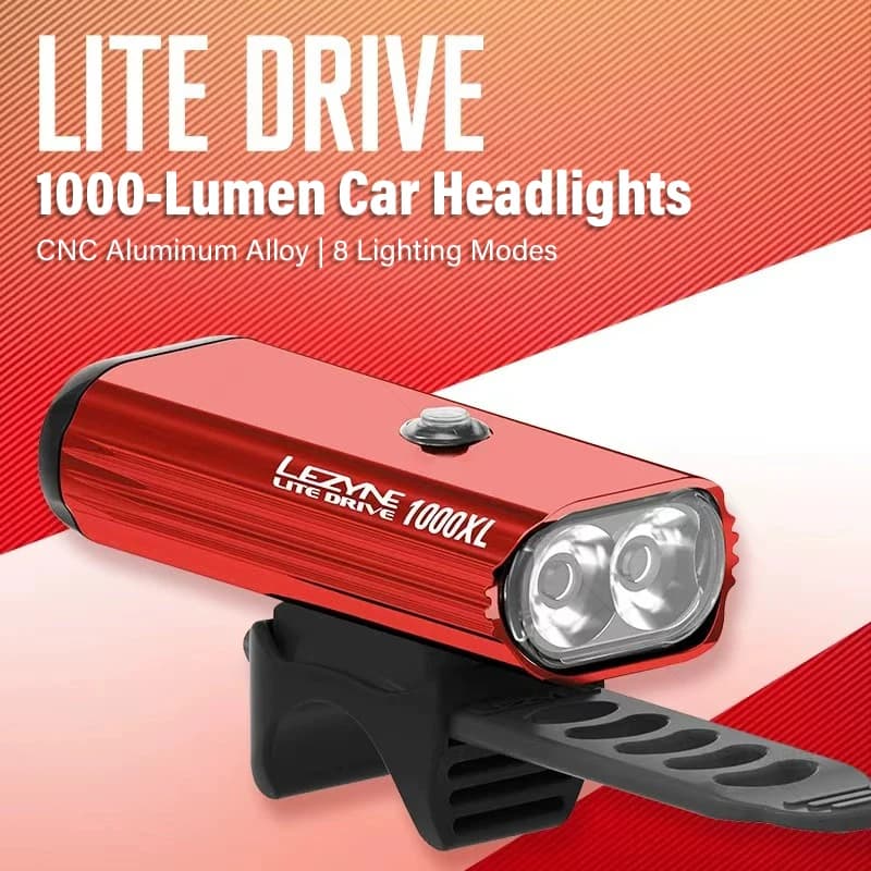 LEZYNE 1000 Lumen Bike Light - Aluminum Alloy USB Rechargeable LED Front Headlight for Road Cycling