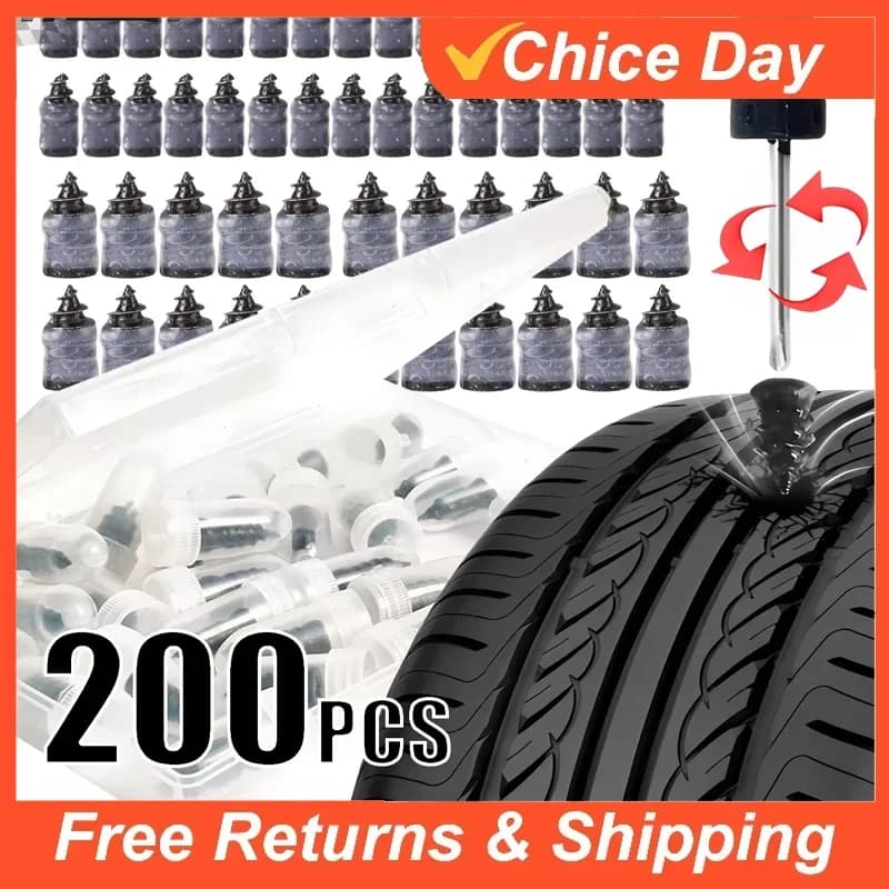Kit di Riparazione Pneumatici Auto, Chiodi per Vuoto, Patch in Gomma, Kit Universale per Riparazione Forature Ruote Auto e Moto, Chiodi Tubeless Amagi