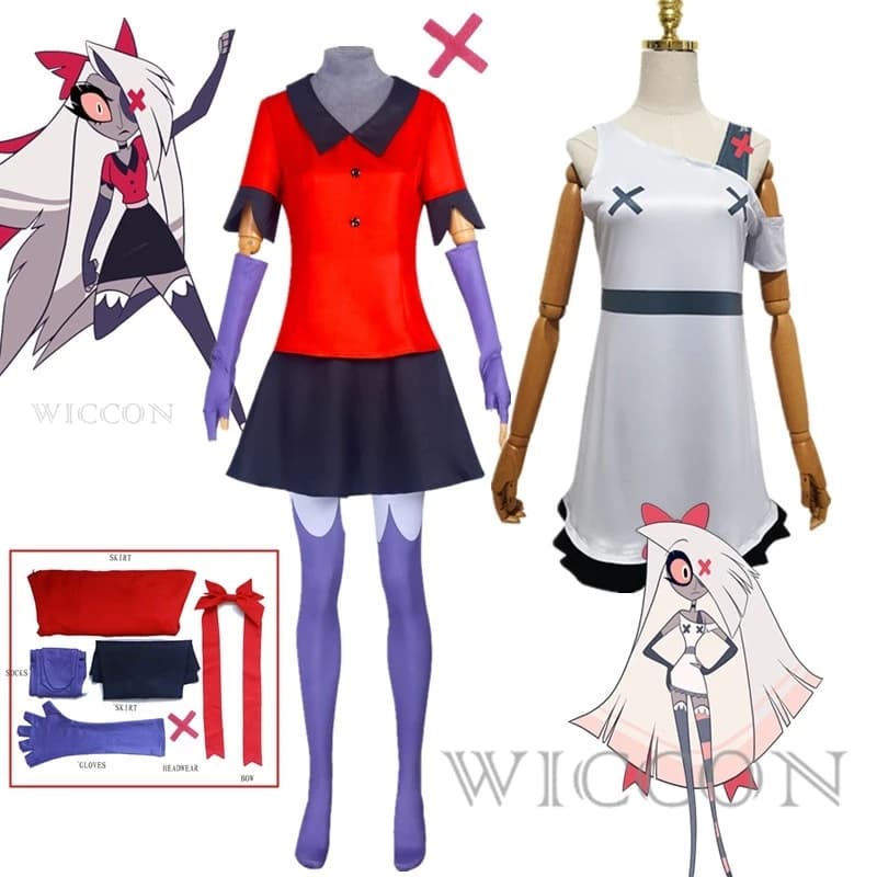 Costume Cosplay Hotel Vaggie, Uniforme Sexy per Adulti, Set Completo per Carnevale e Halloween