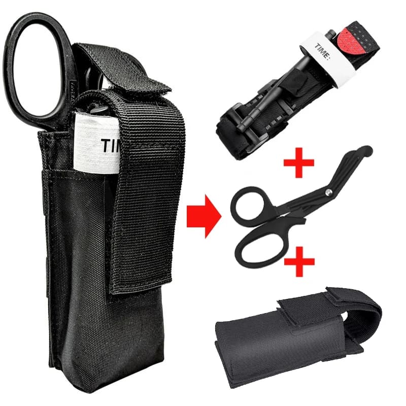 Kit di pronto soccorso CAT Set di forbici per laccio emostatico medico Confezione di attrezzatura di sopravvivenza Salvataggio Molle Escursioni in campeggio all'aperto