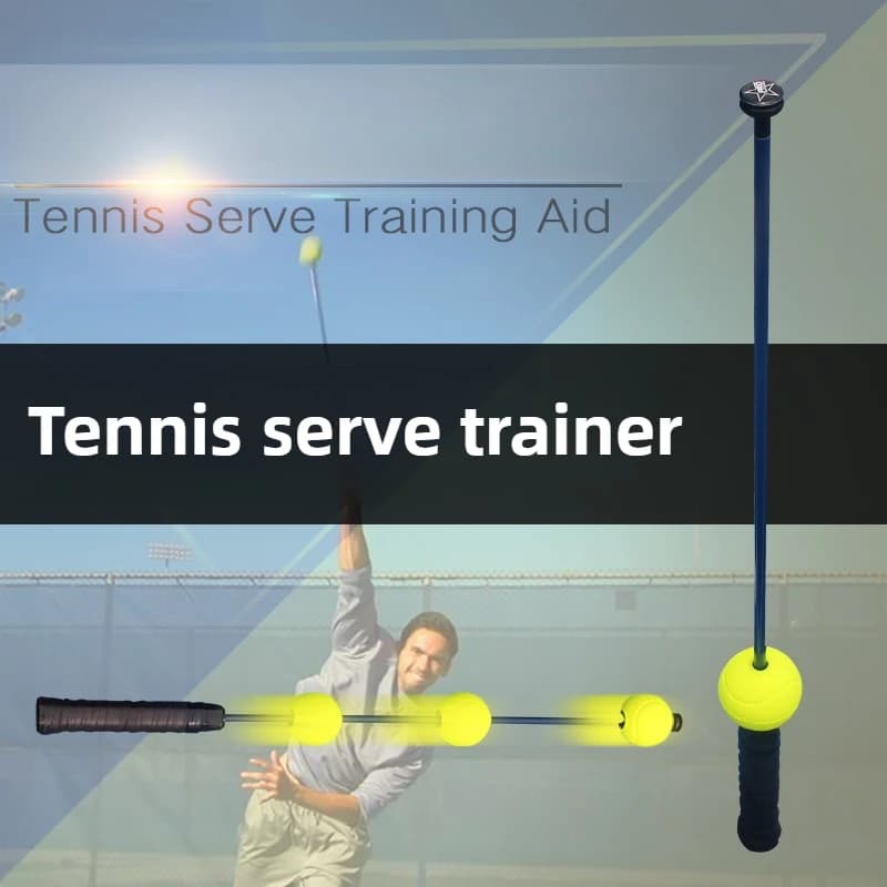 Allenatore di servizio da tennis portatile Allenatore di swing da tennis per principianti Dispositivo di allenamento per palline leggere Attrezzatura sportiva professionale