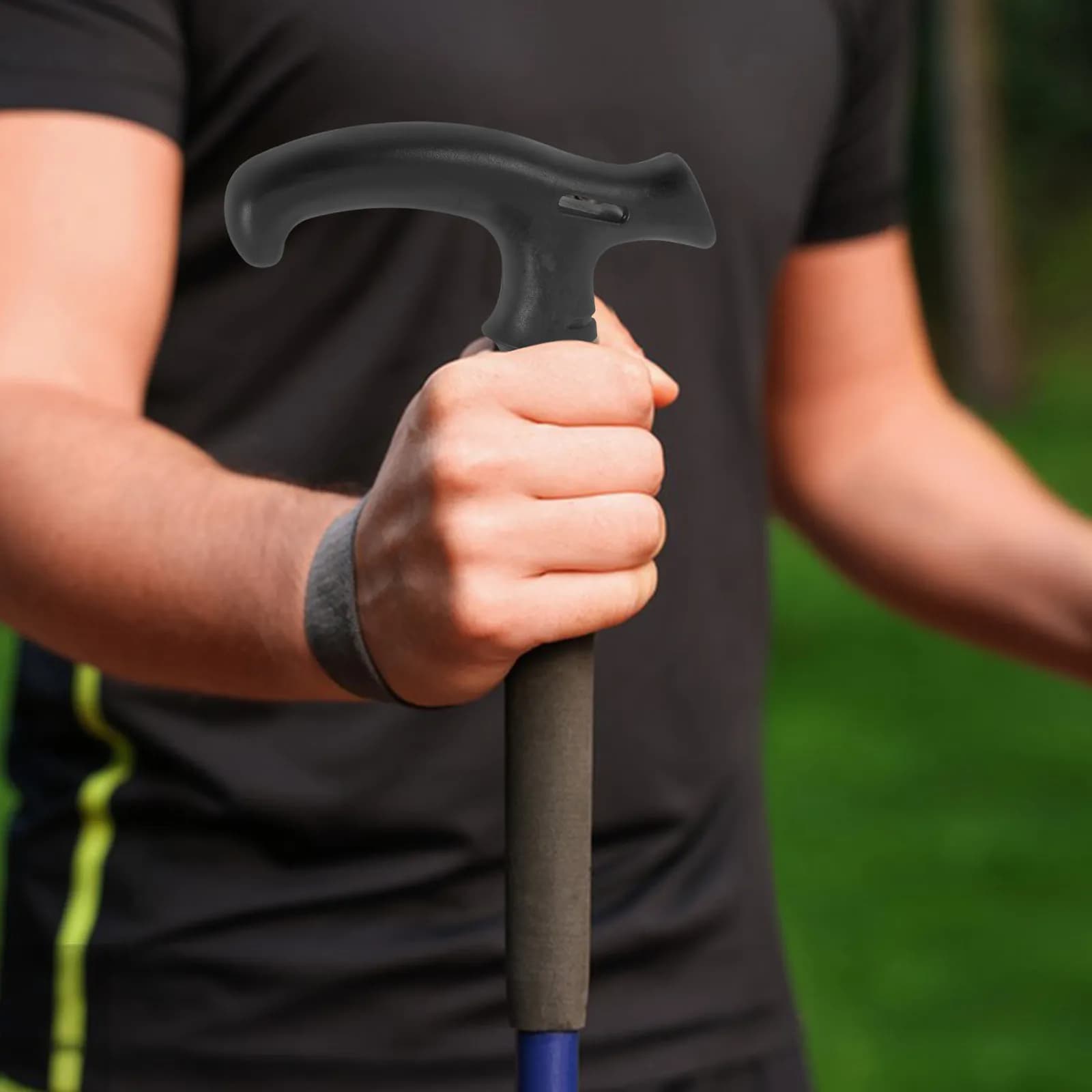 4 Pezzi Impugnature di Ricambio Ergonomiche Antiscivolo Nere per Bastoni da Trekking, Bastoni da Passeggio, Accessori per Bastoni e Gessetti