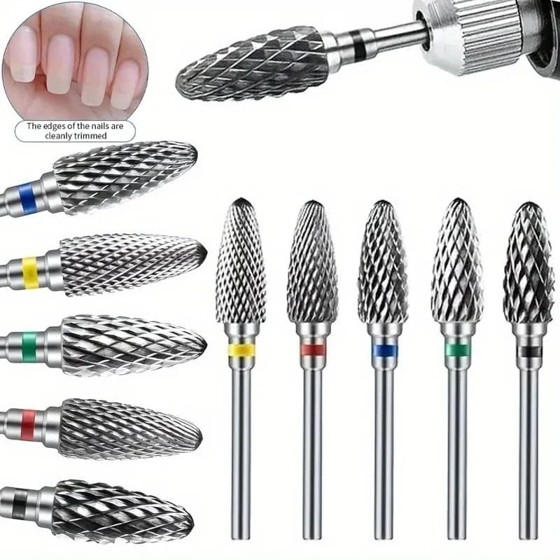1PCS Tungsten Carbid Nail Drill Bits Electric Manicure Drill Accessory Milling Cutters for Nail Gel Remover Polish Cuticle
