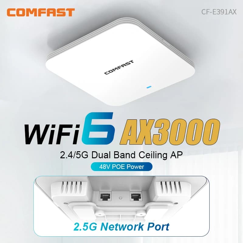 Router ripetitore dual band AP AX3000 wireless da parete 3000Mbps Punto di accesso POE 48V Porta di rete 2.5G Amplificatore WiFi interno