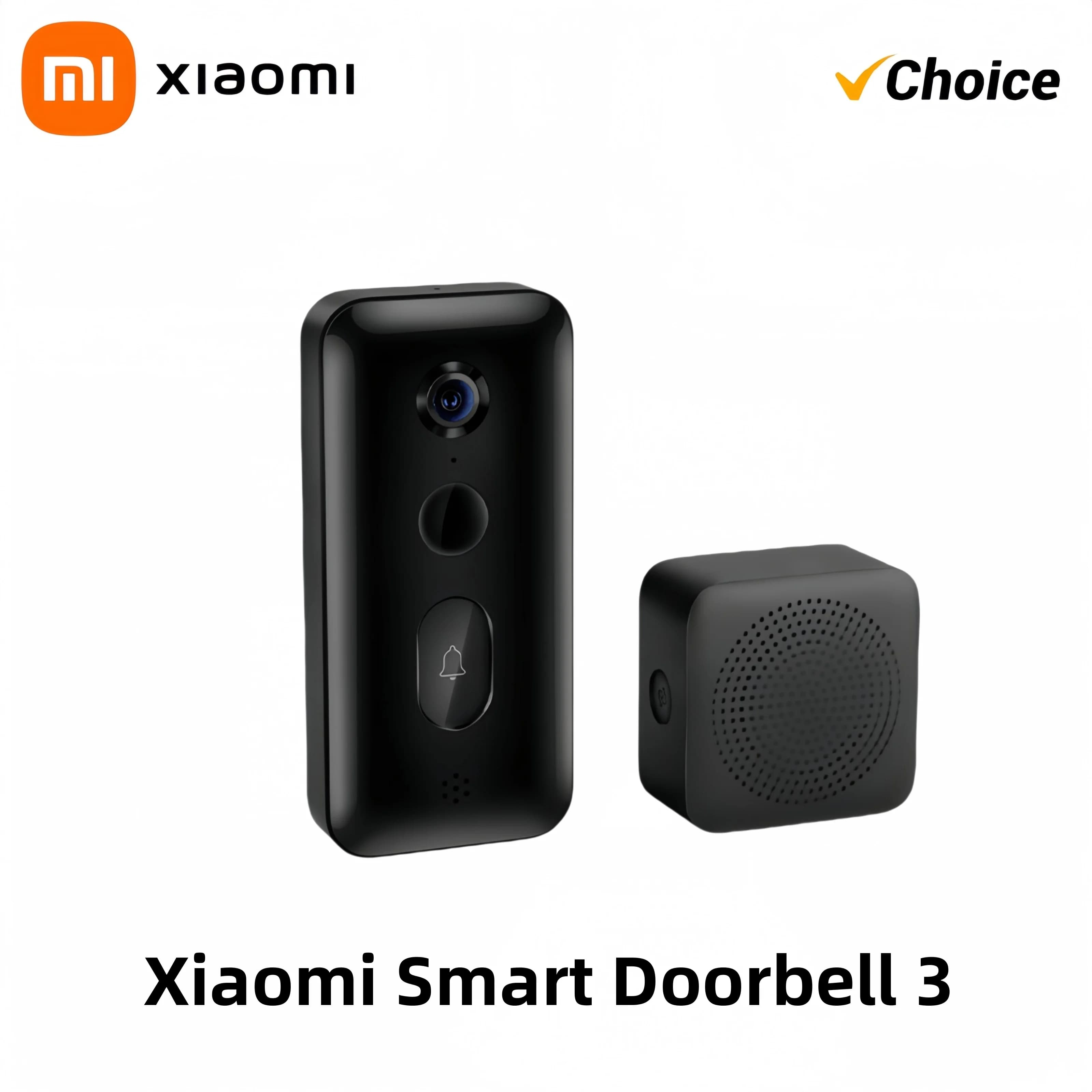Xiaomi Smart Campanello 3 2K Ultra HD Visione notturna Videocitofono Campanello Batteria lunga AI Riconoscimento umano Funziona con l'APP Mi Home