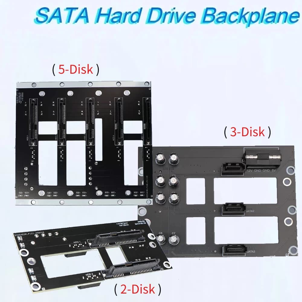 5-Bay 4/ 3/ 2 Bay SATA Hard Drive Backplane 6Gbps Big 4-Power NAS Chassis Adapter Storage Server Expansion Board for 2.5 3.5 HDD