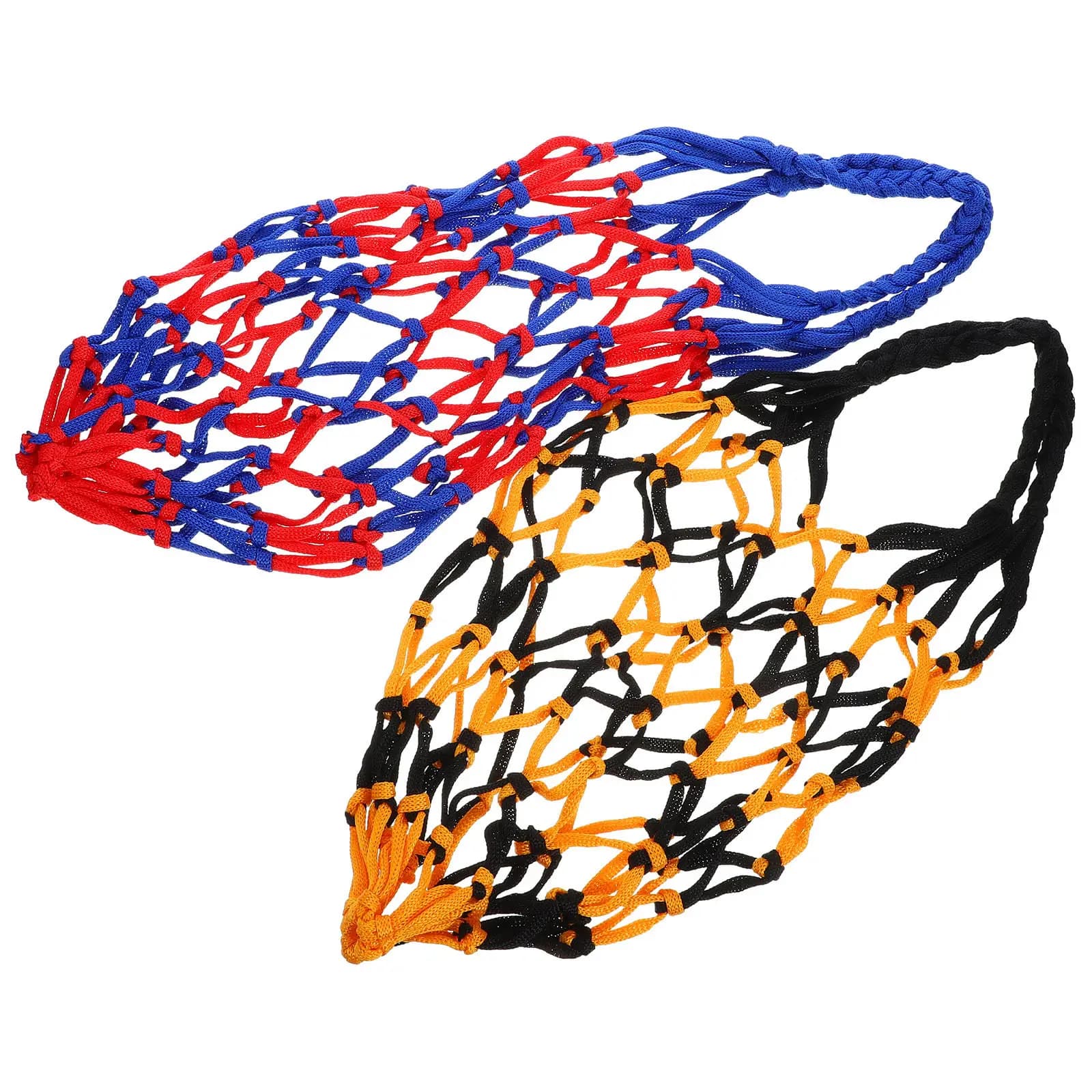 2Pcs High-Density Nylon Basketball Net Bag Portable Mesh Ball Carrier for Soccer Volleyball Football Outdoor Indoor Sports
