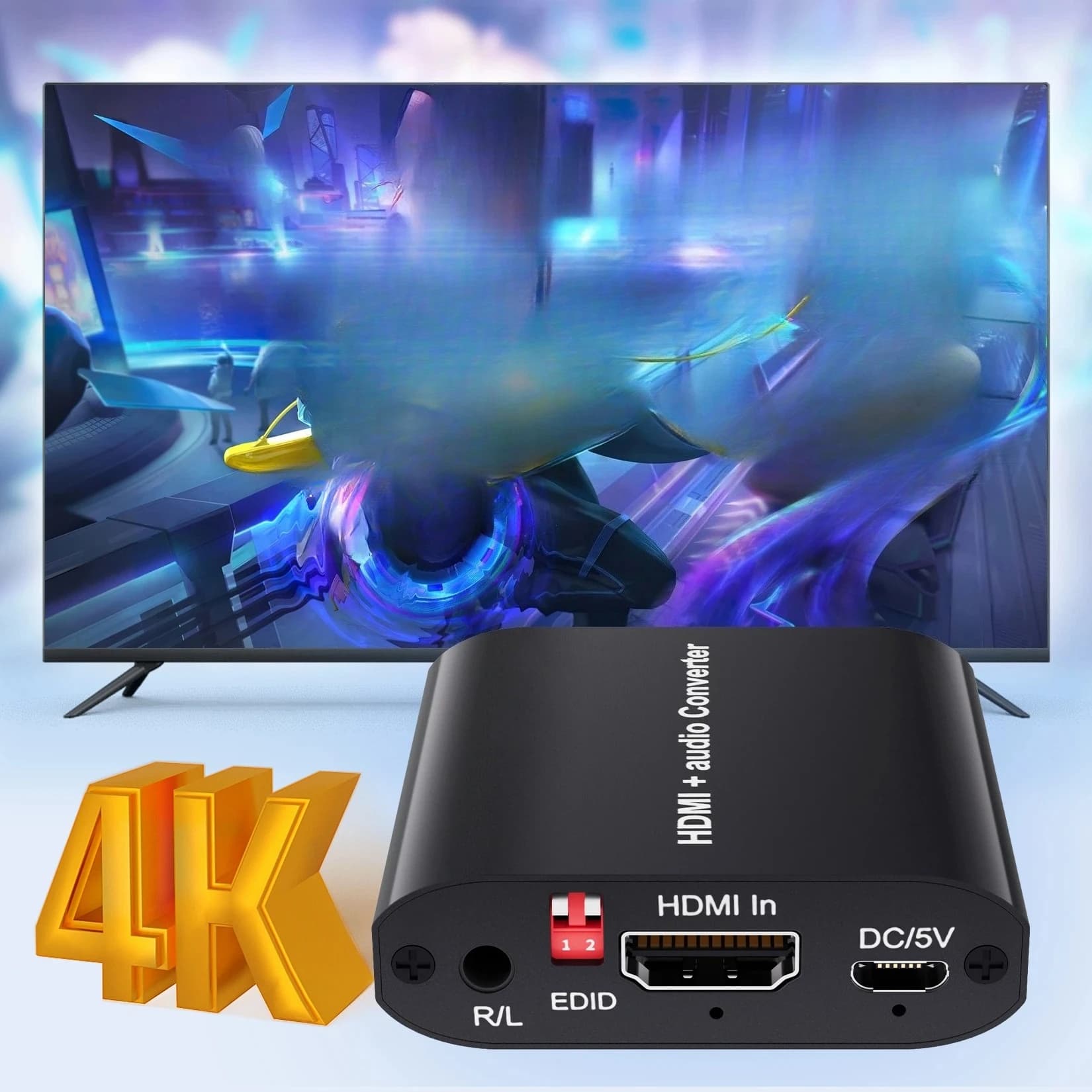 4K HD Audio Extractor Splitter HD to toslink+Coaxial+Stereo Audio converter splitter for PS4 Xbox DVD HDTV 4K 30Hz
