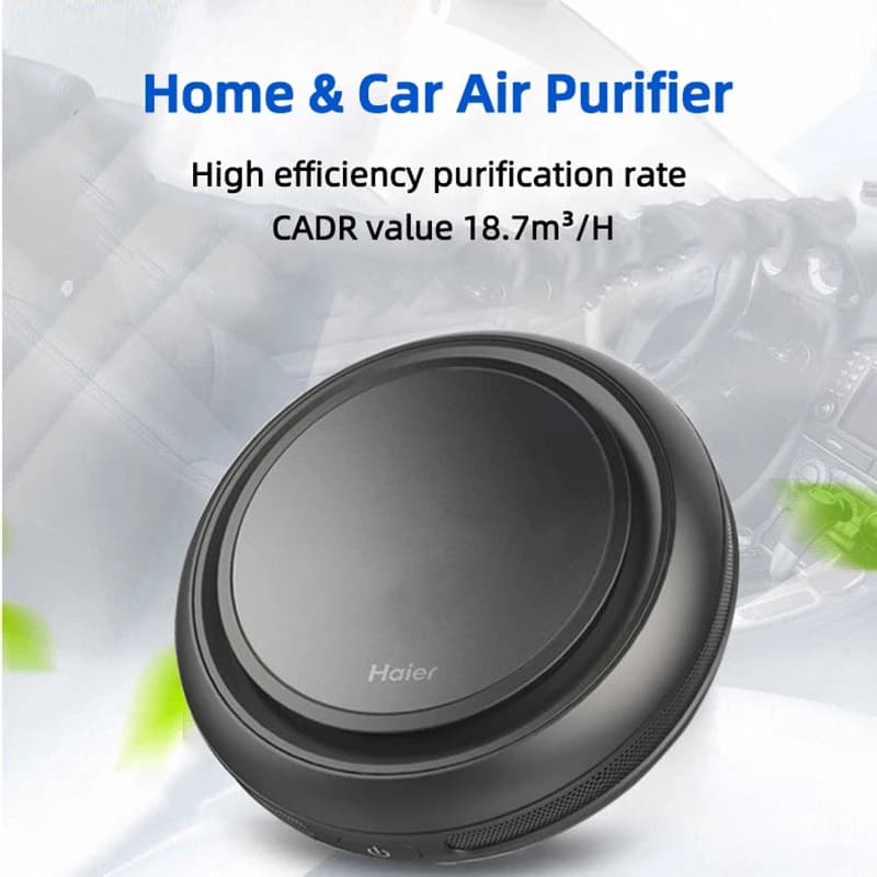 Purificatore d'Aria USB per Auto Haier con Rimozione del 99% dei Pollutanti, Essenziale per Interni Auto, Depuratore d'Ossigeno con Ioni Negativi