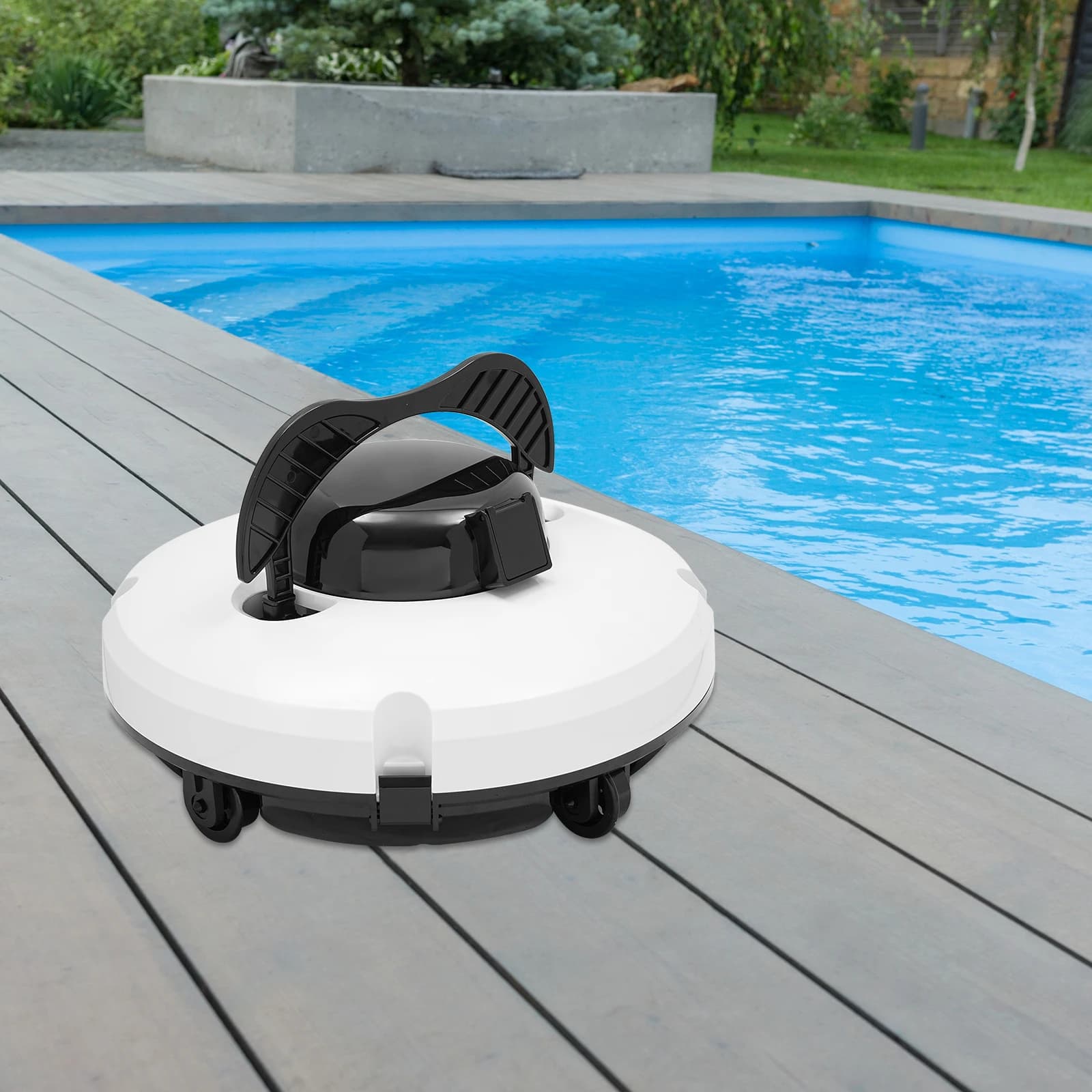 Robot pulitore per piscine, aspirapolvere per piscine senza fili per piscine fuori terra per la pulizia della piscina, area applicabile 1076,4 piedi2